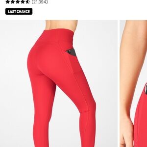 Fabletics Vibrant Red High-Waisted Leggings